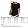 thumbnail image 4 of Camiseta de mujer de manga corta con cuello redondo y cordón lateral holgado, Top informal de verano para mujer, 4 of 6
