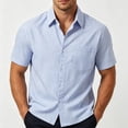 thumbnail image 4 of Qiyinn Men's Hawaiian Shirt Short Sleeve Button Down Shirts Casual Tropical Striped Pattern Summer Beach Vacation Polo Shirts, 4 of 5