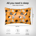 thumbnail image 4 of KLL Bold Black and White Leaves Orange Pattern Silk Pillowcase for Hair and Skin Standard Size 20"X 30" Soft Breathable Pillow Covers for Sleeping, 4 of 6