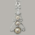 thumbnail image 5 of LBG 10k White Gold Pendant & Chain with Cultured Pearl & Diamond Womens Bohemian Pendant & Chain - Chain length 16, 5 of 5