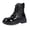Black, variant on Viluyesy Womens Combat Boots Round Toe Lug Sole Platform Patent Leather Lace Up Slip Resistant Streetwear Boots Black Size US9.5