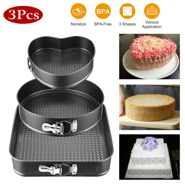 3Pcs/set Non-stick Heart Shaped Cake Pan Removable Bottom Aluminum Alloy  Chocolate Cake Pan Tin Bakeware Cakes Molds 14/16/18cm