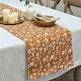 thumbnail image 4 of Floral Table Runner Vintage Flowers Botanical Design Rustic Vintage Grand Millennial Style Cotton Cloth Dining Table Runner For Kitchen Retro Home Decor Coffee Table Runner Cinnamon Brown 14x48 inch, 4 of 10