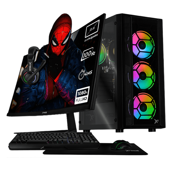 PC Gaming Xtreme AMD Radeon Vega Renoir Ryzen 7 5700G 16GB SSD 500GB Monitor Curvo 23.8 WIFI Negro