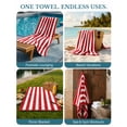 thumbnail image 2 of Casa Platino Cotton Beach Towel - 2 Pack Cabana Stripe Large Beach Towel, Soft & Quick Dry Pool Towels, Beach Essentials For Women, Quick Dry Towel - Red, 2 of 9