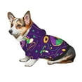 thumbnail image 7 of Fotbe Mardi Gras and Donuts Print Small Dog Sweater Hoodies Pet Grey Hooded Soft Fleece Sweatshirts with Pocket Fall Winter Puppy Cat Sweaters Warm Clothes-Small, 7 of 7