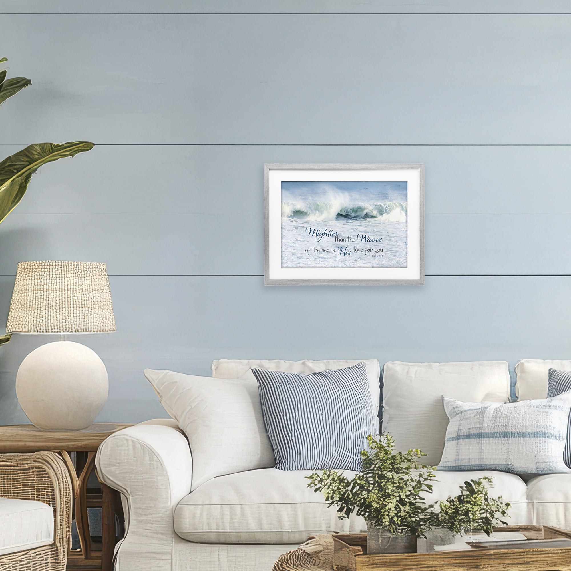 Stupell Industries Mightier Than The Waves Gray Framed Print Under Glass, design by Kathy Mansfield