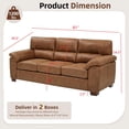 thumbnail image 5 of Aukfa 81" Vintage Sofa Overstuffed 3 Seat Sofa Couch for Living Room Bedroom, Foil Fabric, Brown, 5 of 10
