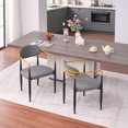 thumbnail image 6 of S-HOME Ergonomic Upholstered Dining Chair Set of 2 with Gold-Accented Armrests for Home or Office Use Metal Frame, Black+Grey, 6 of 10