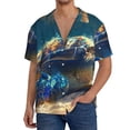 thumbnail image 1 of Balery Sunshine Underwater Sand Turtle Camisa Casual de Manga Corta con Botones para Hombre, Texturizada, Estilo Cubano, para Playa, Verano-X-Large, 1 of 5