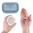 thumbnail image 4 of Unique Bargains 1 Pc Pill Case 2 Grid Mini Pill Box Clear Blue, 4 of 6