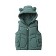 thumbnail image 2 of AUNVITO Toddler Boys & Girls 1-6Y Quilted Puffer Vest with Ears Hood Matte Finish Warm Lightweight Spandex Casual Winter Coat, 2 of 8