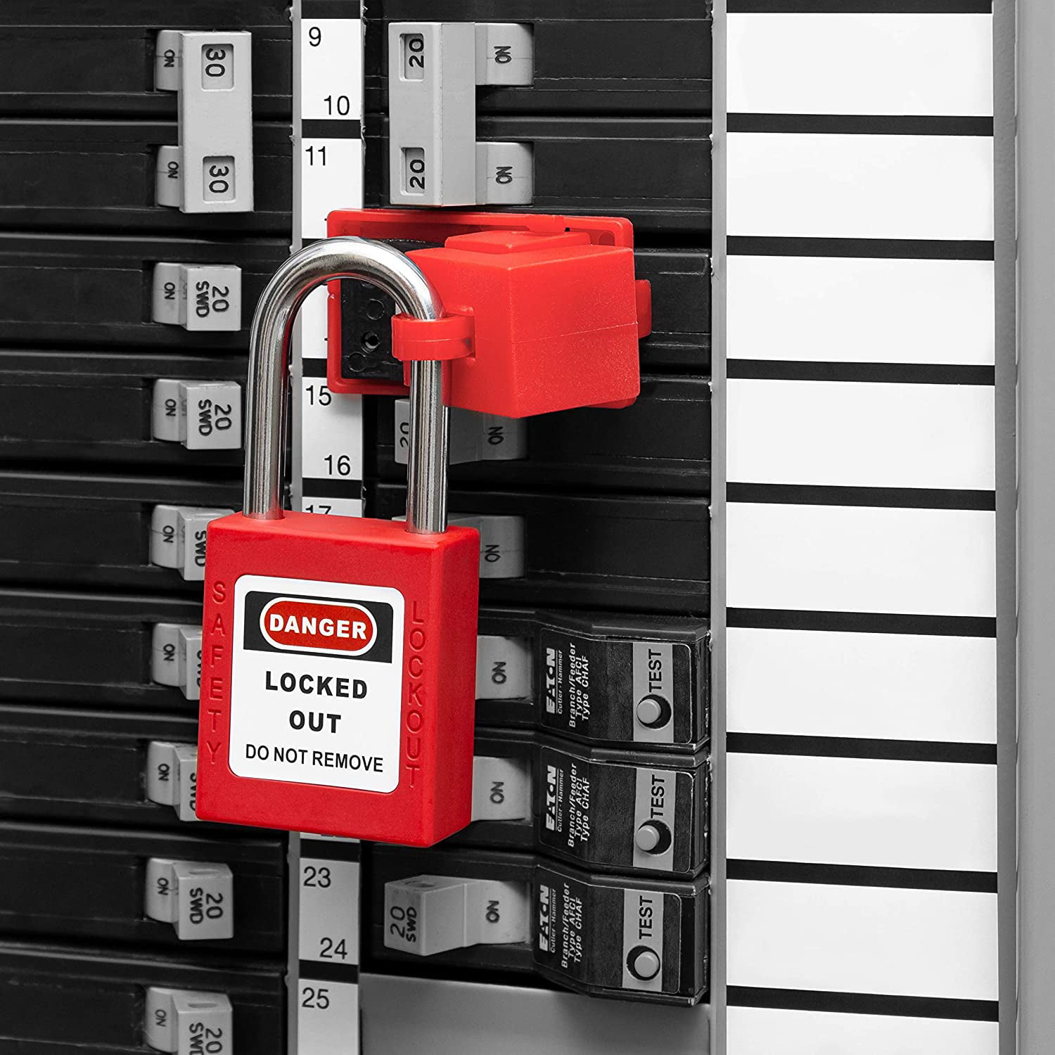 Set of 2 Aluminum Lock Lockout Hasps 1.5 Tagout Kit Safty Red