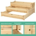 Costway 3 Tier Wooden Raised Elevated Garden Bed Planter Kit Outdoor Grow Herb Flower Vegetables
