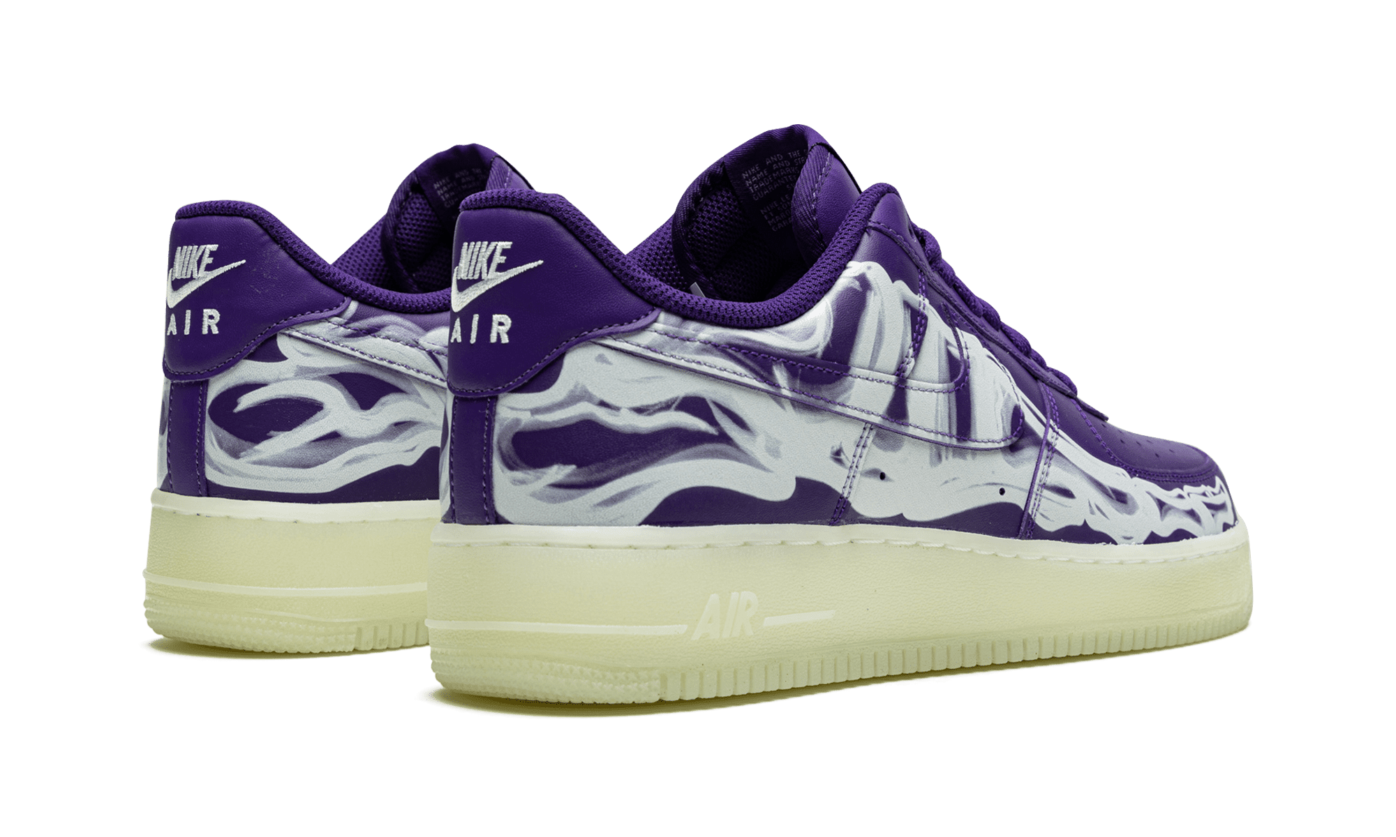 NIKE MENS Air Force 1 Low '07 QS "Purple Skeleton Halloween" CU8067 500 from Stadium Goods