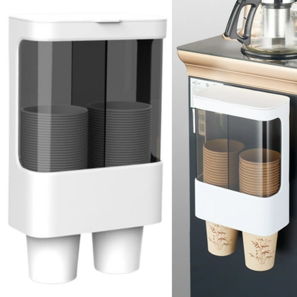 Lishuaiier 1PCS Water Cooler Cup Dispenser, Small Bathroom Cup Holder, Double tube Wall Mounted