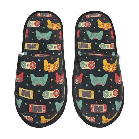

Tideii Retro Video Game for Home Indoor Cotton Slippers Autumn and Winter EVA Plush Slippers Household Supplies Unisex-Medium