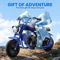 thumbnail image 7 of 39cc Gas Power Mini Bike, 20MPH 4 Stroke Dirt Bike for Teens, Heavy Duty Gas Mini Bike with Wide Air Tires, Rear Disc Brake, Max 160LBS Load Mini Gas Dirt Bike,Blaue, 7 of 7