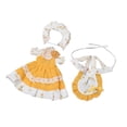thumbnail image 2 of Conjunto de 2 vestidos a escala 1:6 para vestir muñecas hechas a mano, accesorios elegantes y adorables para coleccionar. amarillo, 2 of 9