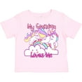 thumbnail image 3 of Inktastic My Grandma Loves Me Unicorn Girls Toddler T-Shirt, 3 of 5