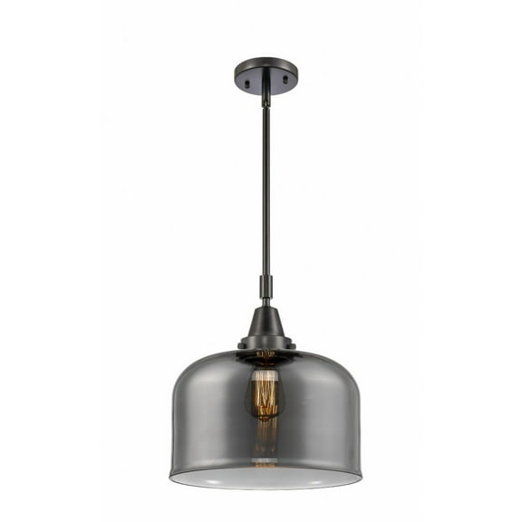 447-1S-BK-G73-L-Innovations Lighting-Bell - 1 Light Stem Hung Mini Pendant In Industrial Style-14.13 Inches Tall and 12 Inches Wide-Matte Black