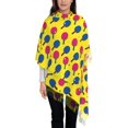 thumbnail image 3 of Fotbe Colorful Ping Pong Print Womens Fall Winter Scarf Tassel Soft Warm Blanket Scarves Womens Shawl Wraps, 3 of 8