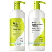 DevaCurl ORIGINAL No-Poo Zero-Lather Cleanser & One Condition Daily Cream Conditioner, 32 Oz Each Duo Set