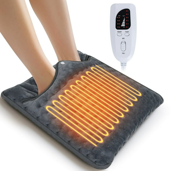 Fohil Electric Heated Foot Warmers for Men and Women, 16"x16" Heated Foot Warmer with 6 Temperature & 4 Timer Settings