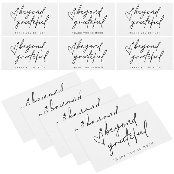 100Pcs White Thank You Cards for Business Elegant Paper Cards to Show Appreciation Compact Size