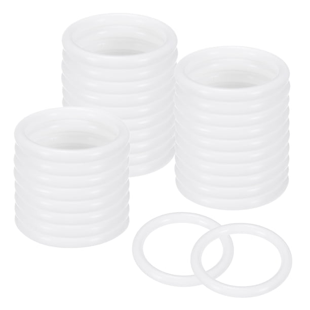 Uxcell 30-Pack Aros para Atrapasueños, Aros Redondos de Plástico de 1.5 Pulgadas para Macramé Floral para DIY de Corona de Boda Blanca 0.2 Pulgadas