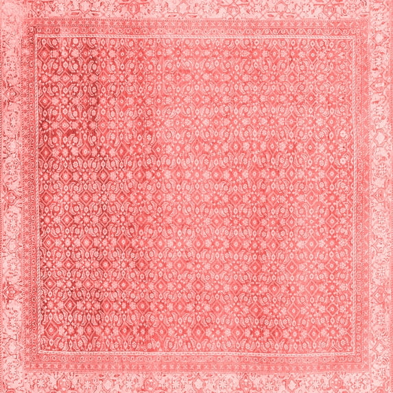 Ahgly Company Indoor Square Abstract Red Modern Area Rugs, 4' Square