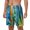 White, variant on Bright Paper Cactus Scene pattern Mens Swim Trunks with Compression Liner Stretch Beach Shorts Quick Dry with Zipper Pockets No-Chafing Board Shorts-Small