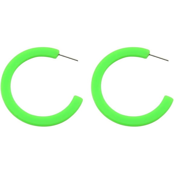 80s 90s Earrings Big Neon Hoop Earrings for Women Trendy Halloween Stud Earrings Large Round Earrings for Costume Party