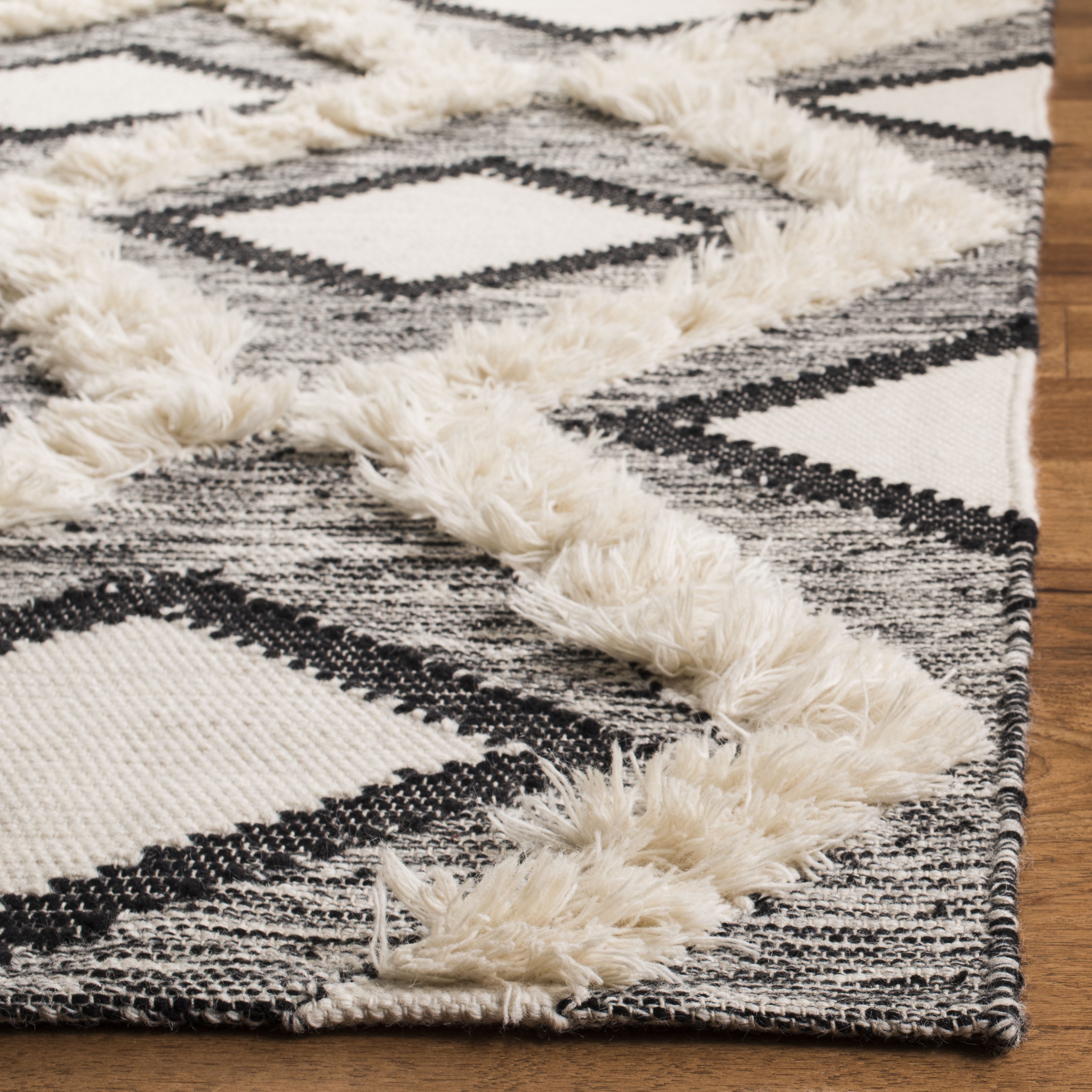 Safavieh Kenya Lucius Abstract Area Rug, Black/Ivory, 9' x 12'