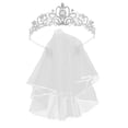 thumbnail image 5 of UPOUART Bridal Set with Rhinestone and Veil, Elegant Wedding Headband for Bride, Wedding Party Accessories, 5 of 8