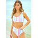 thumbnail image 4 of ABPHQTO Bikini de dos piezas con estampado de rayas y botones a presión para mujer, 4 of 5