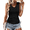 Black, variant on Womens Tank Tops Summer Ruched Top V Neck Sleeveless Drawstring Side Casual Trendy Shirts
