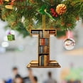 thumbnail image 2 of 26 Letters Christmas Tree Ornament - Book Lover Letter Shaped Bookshelf Pendant, 2D Acrylic Mini Bookish Decor for Xmas Tree Door Window Decoration, 2 of 9