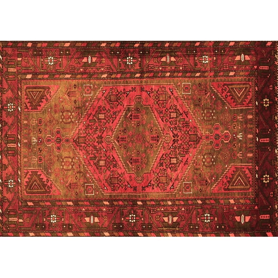 Ahgly Company Indoor Rectangle Persian Orange Traditional Area Rugs, 2' x 4'