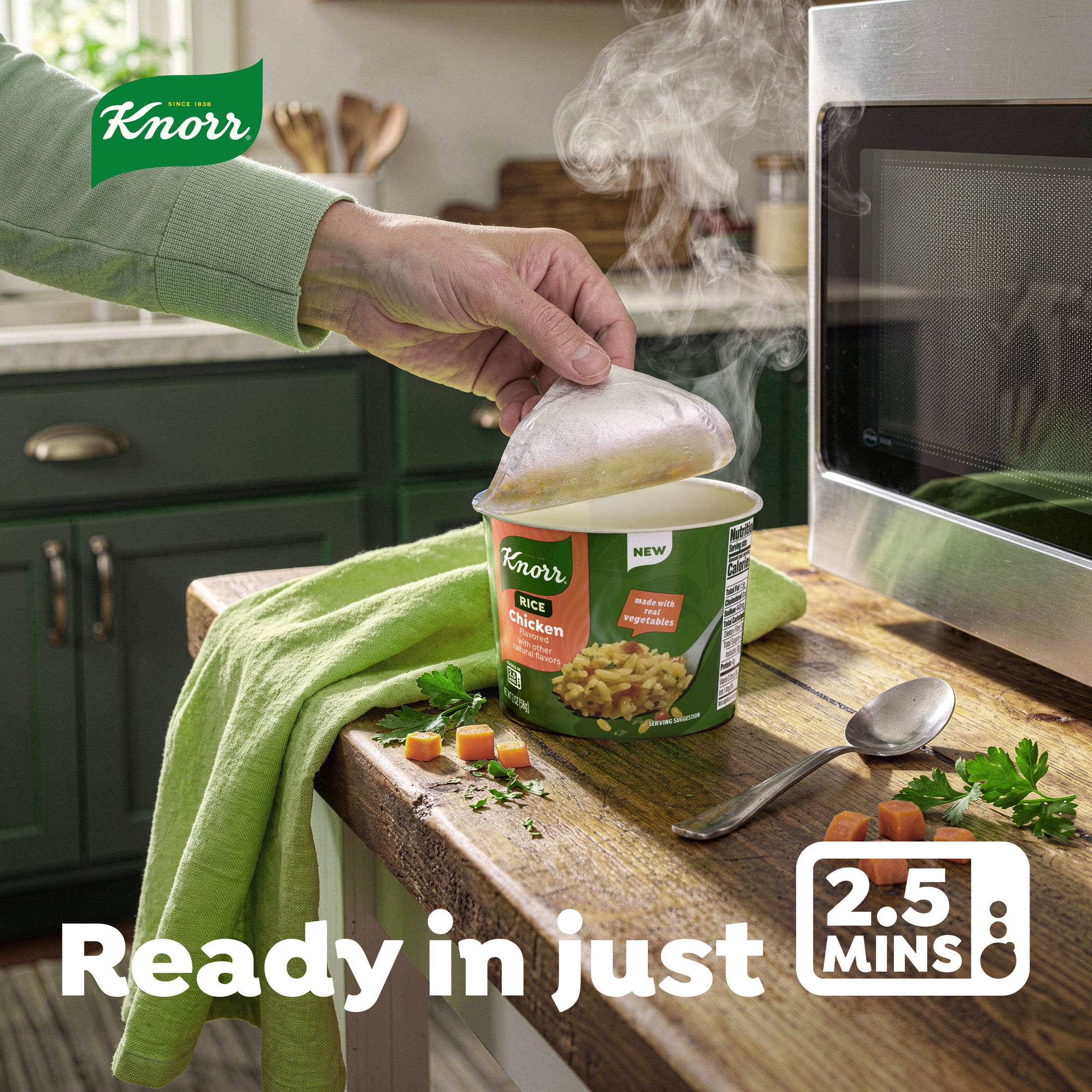 (8 pack) Knorr Sides Chicken Rice Cups, Made With Real Vegetables, 2.0 oz