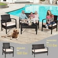 thumbnail image 3 of Gymax 8PCS Patio Rattan Set Cushioned Sectional Sofa Glass Table, 3 of 10