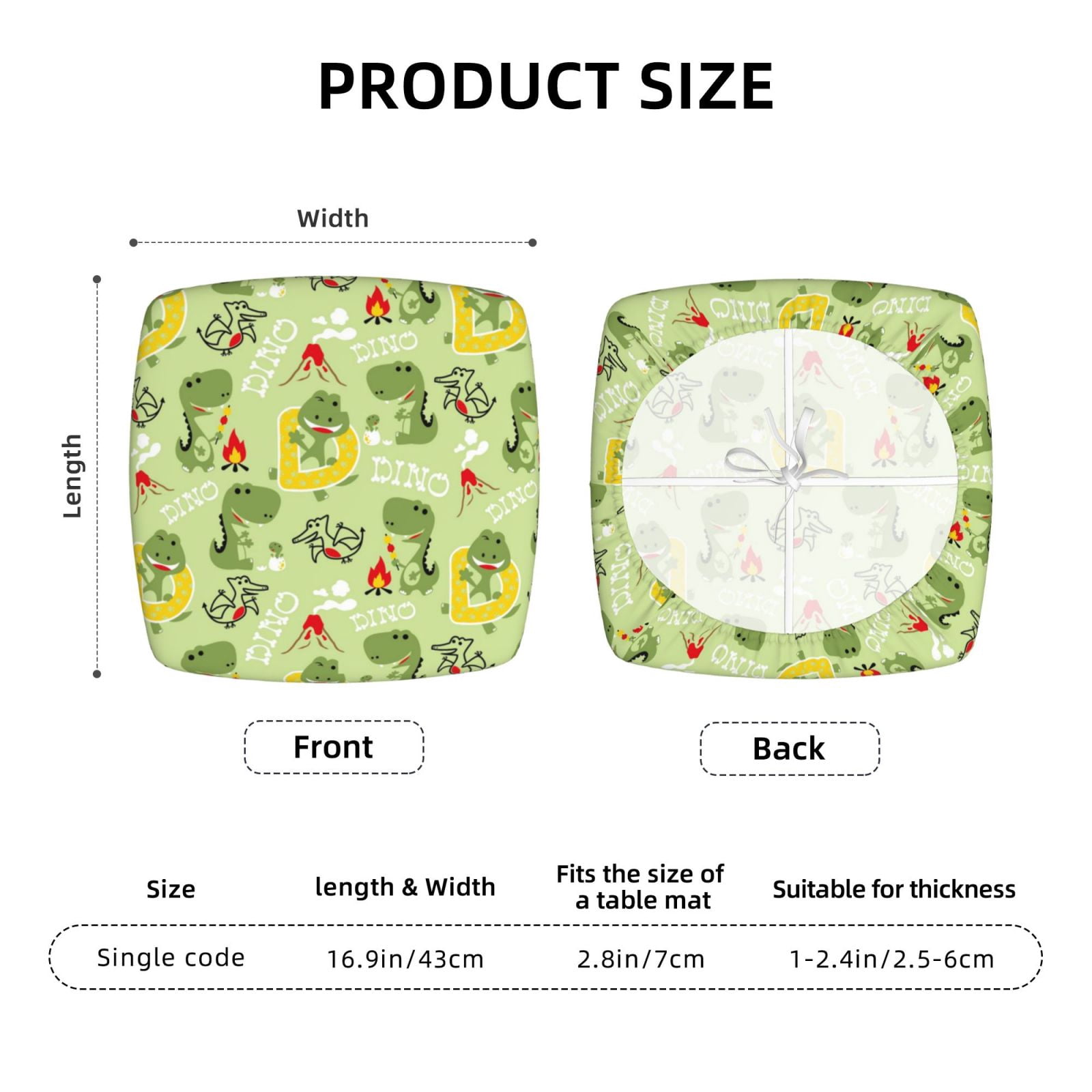 Vsdgher Cute Dinosaurs Cartoon Couch Cushion Covers, Non-Slip Sofa Seat Cushion Slipcovers, Soft Couch Covers（Don't include seat cushion）Four Pieces