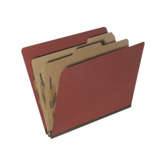 Skilcraft 5567912 7530015567912 Top Tab Classification Folders, Earth Red - Letter