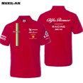 thumbnail image 1 of New F1 Racing Suit Alfa Romeo Short-sleeve Polo Shirt Top Summer Men's Clothes Overalls Red, 1 of 2