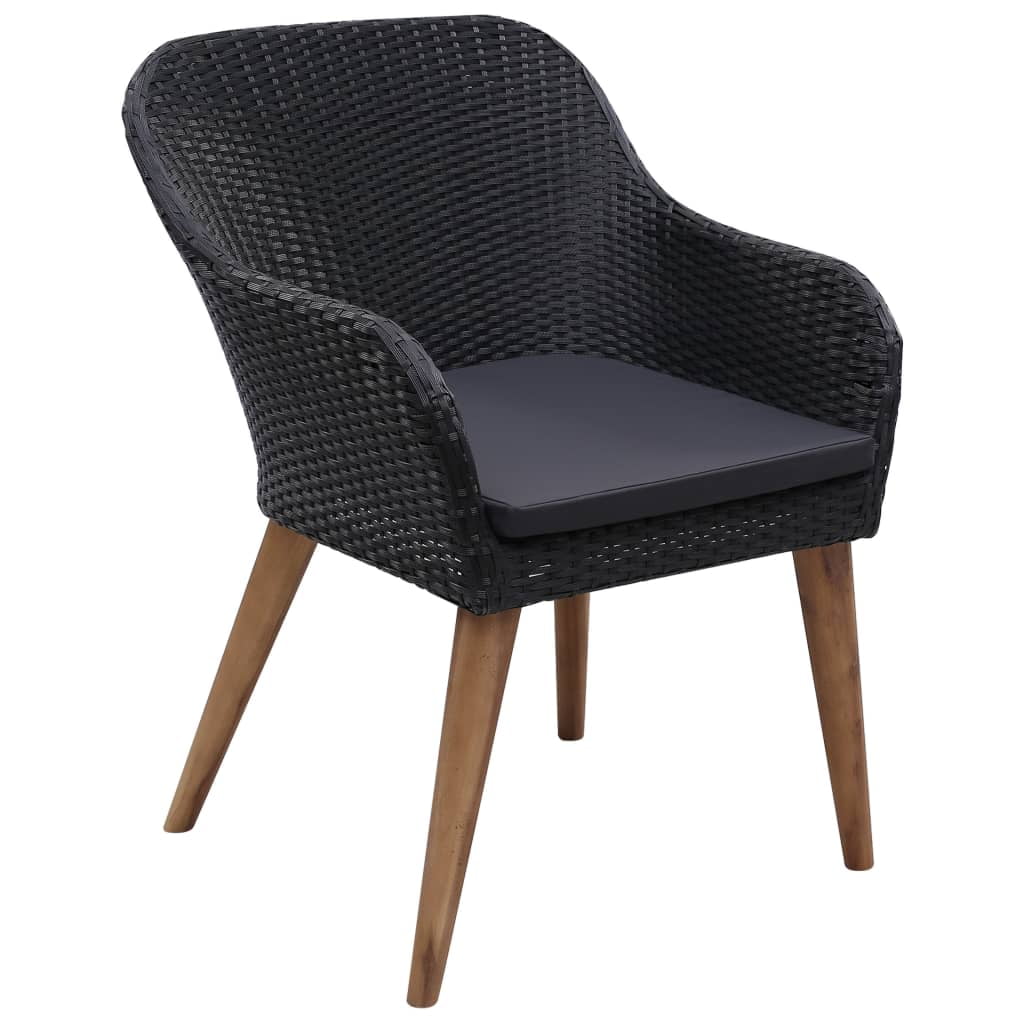 Lowestbest 2-Piece Outdoor Chairs, All-Weather Bistro Seating Chairs with Thick Cushion, Black Lowestbest 2-Piece Outdoor Chairs, All-Weather Bistro Seating Chairs with Thick Cushion, Black