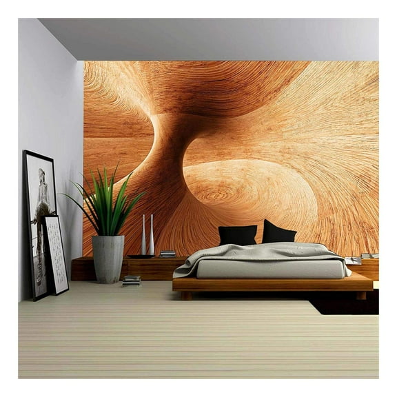 wall26 - Abstract Wood Background Texture Design - Removable Wall Mural | Self-Adhesive Large Wallpaper - 100x144 inches