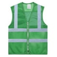 thumbnail image 1 of GOGO Unisex High Visibility Zipper Front Breathable Safety Vest, Mesh Volunteer Activity Vest-Green-M, 1 of 4