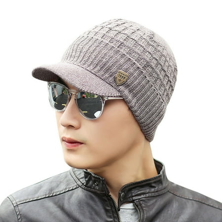 Crochet Winter Beanie - Mosunx® Men Warm Baggy Weave Crochet Winter Wool Knit Ski Beanie Caps Hat
