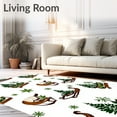 thumbnail image 2 of ODIKA 3'x5' Machine Washable Non-Slip Area Rug, Joyful Winter Sleigh Vintage Farmhouse Seasonal High Traffic Rug, Brown, 651827, 2 of 7