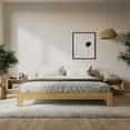 thumbnail image 1 of CorLiving Aiko Engineered Wood Mid Century Platform Bed Frame with Slats, No Box Spring Required, 1 of 9